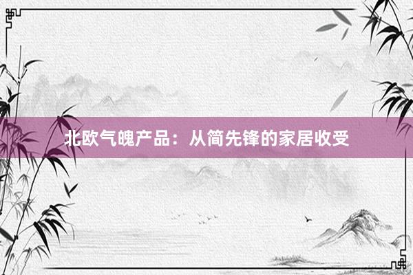 北欧气魄产品：从简先锋的家居收受